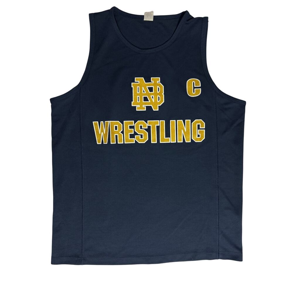 Notre Dame Wrestling Blue Tank Top Vintage 21x27 Medium Y2K